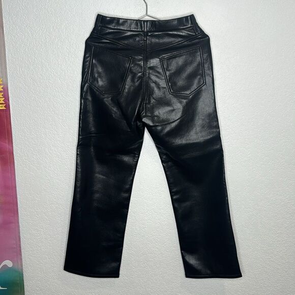 NWT FRAME Le Jane Crop Recycled Leather in Noir Revolve Size 27 - Picture 6 of 14